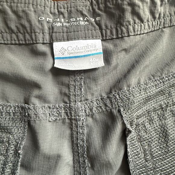 Columbia Omni-Shade Cargo‎ Hiking Shorts 40W 10L Grey Nylon Outdoor Utility - Picture 5 of 6